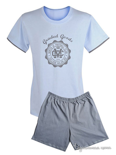 Пижама Muzzy, цвет голубой,  серый