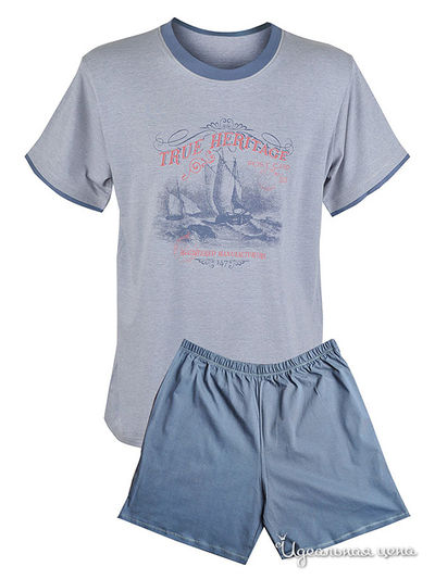 Пижама Muzzy, цвет серый,  голубой