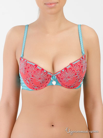 Бюстгальтер пуш-ап Sawren, цвет красный,  бирюзовый