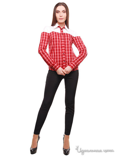 Блуза Satin, цвет белый, красный