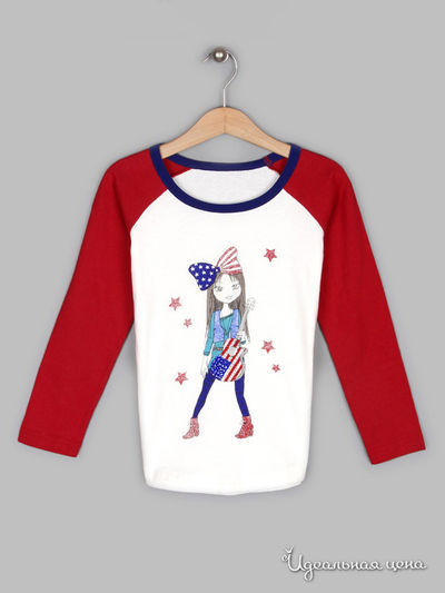 Лонгслив Jugas, цвет белый с красными рукавами