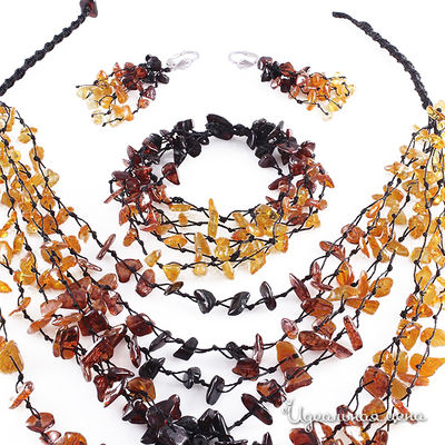 Комплект: колье, браслет, серьги Эсмеральда, цвет мультиколор