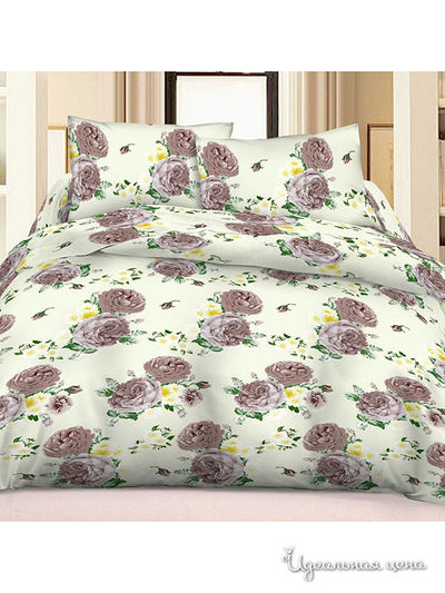 Комплект постельного белья, Семейный Famille, цвет молочный, бежевый