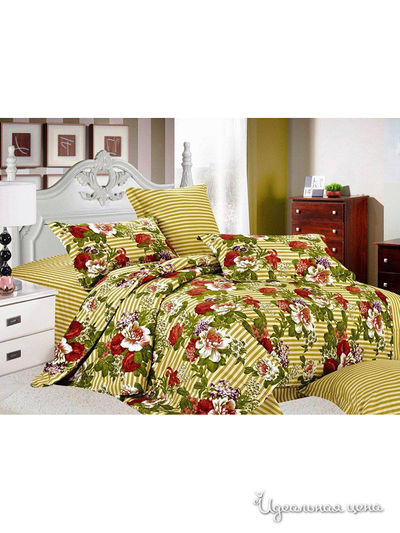 Комплект постельного белья, Евро Valtery, цвет желтый