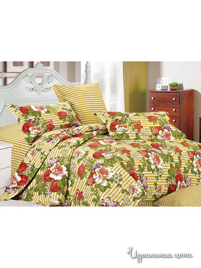 Комплект постельного белья, Семейный Valtery, цвет желтый