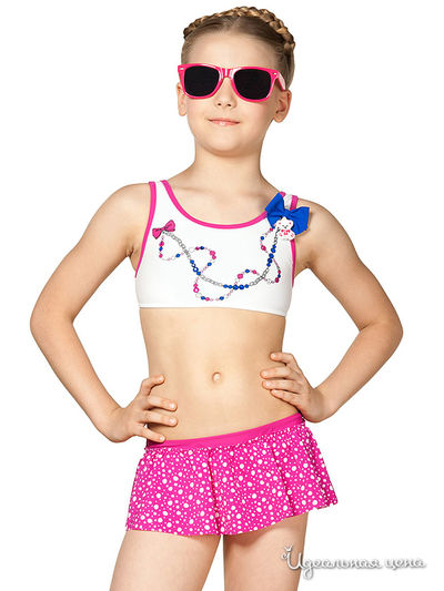 Купальник Arina, цвет белый + принт 'драгоценности'