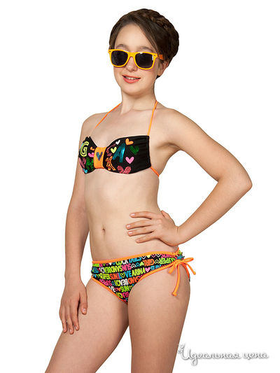 Купальник Arina, цвет чёрный + принт 'пляжная вечеринка'