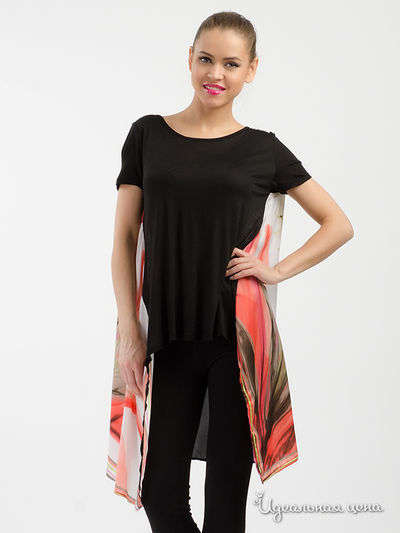 Туника Vicolo, цвет черный, белый, коралловый