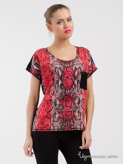 Футболка Vicolo, цвет чёрный, коралловый, серый