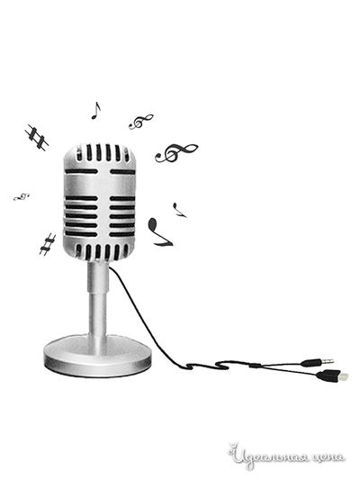 Стереоколонка Microphone, Retro style, 5*6*18.5 см Gift Idea, цвет металик