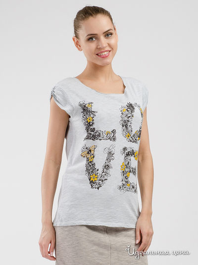 Футболка Please, цвет серый, чёрный, желтый