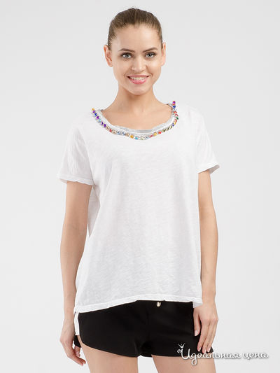 Футболка Please, цвет белый, серый