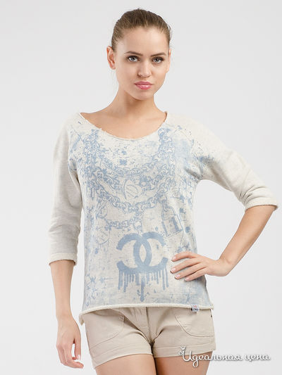 Кофта Please, цвет светло-серый, голубой