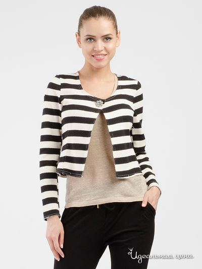 Жакет Please, цвет бежевый, черный