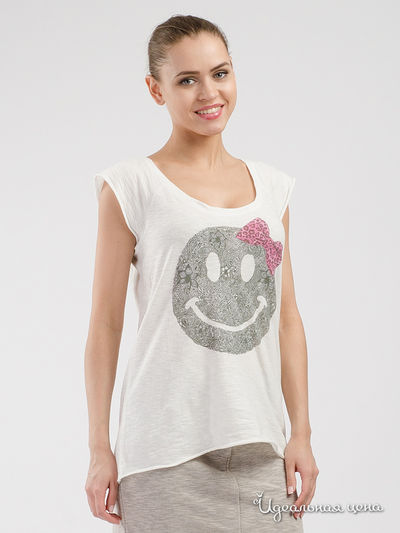 Футболка Please, цвет белый, серый, розовый
