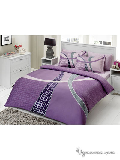 Комплект постельного белья ТАС, фиолетовый, семейный TAC, цвет фиолетовый