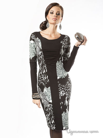 Платье Dea Fiori, цвет серый, черный