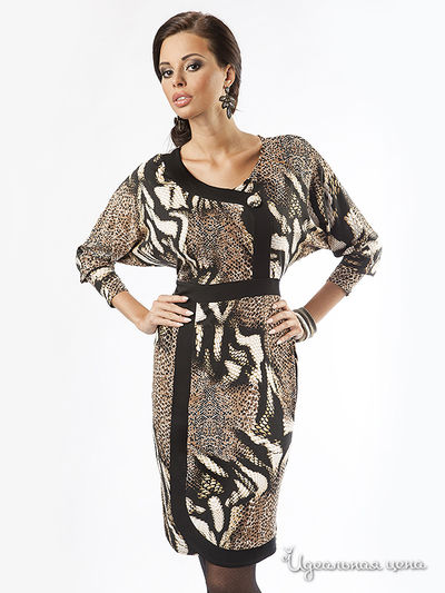 Платье Dea Fiori, цвет бежевый, черный