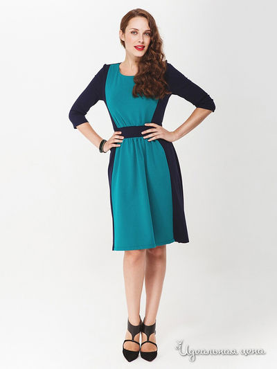 Платье La Vida Rica, цвет темно-синий, зеленый
