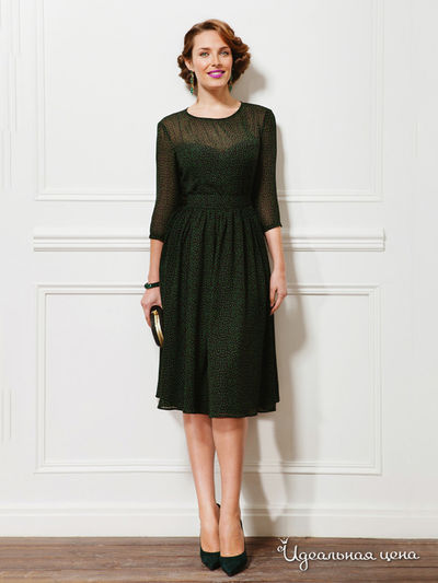Платье La Vida Rica, цвет Черный в зеленый горох La Vida Rica, цвет черный в зеленый горох