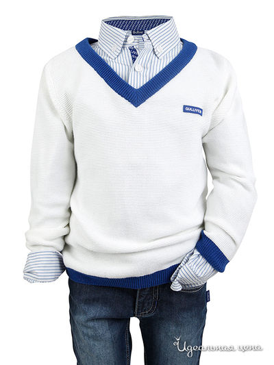 Пуловер Gulliver, цвет белый, синий