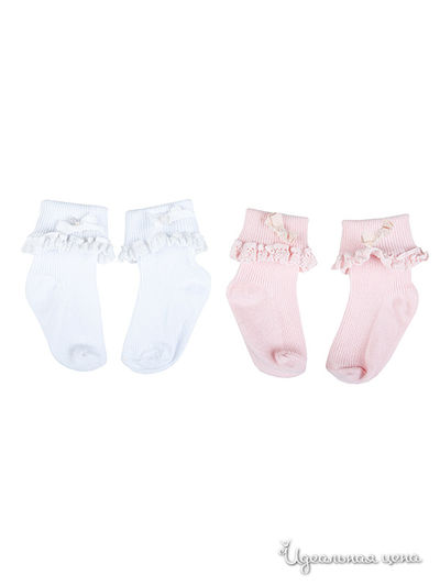 Носки (Комплект 2 пары) Gulliver, цвет розовый/белый Gulliver, цвет розовый/белый