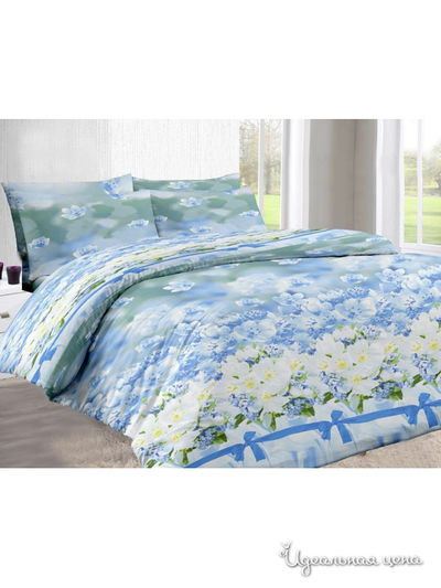 КПБ 1,5-спальный 3D Храмцовский текстиль, цвет голубой