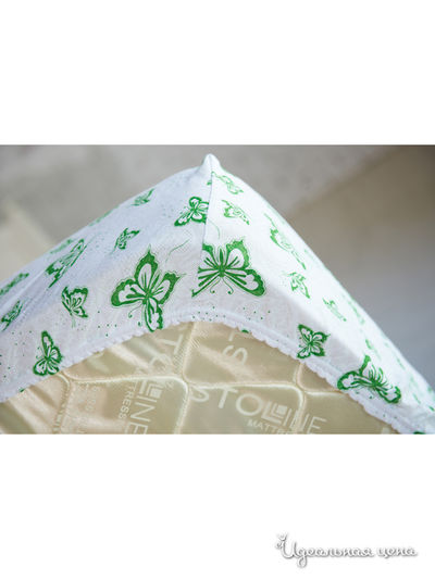 Простынь на резинке 140х200х20 см Храмцовский текстиль, цвет салатовый, белый