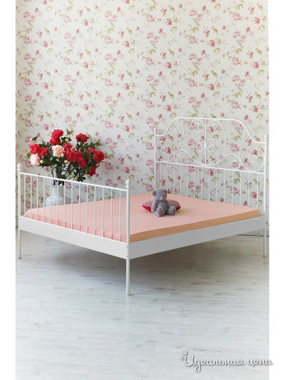 Простынь на резинке 180х200х20 см Храмцовский текстиль, цвет персиковый