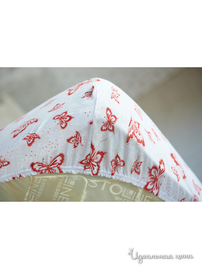 Простынь на резинке 200х200х20 см Храмцовский текстиль, цвет красный, белый