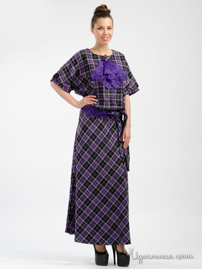 Платье Adzhedo, цвет фиолетовый, серый