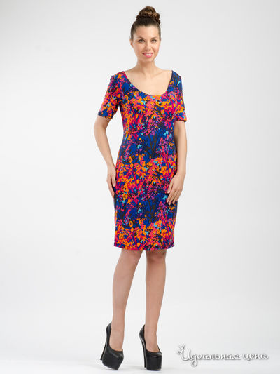 Платье Краски Adzhedo, цвет синий/оранжевый