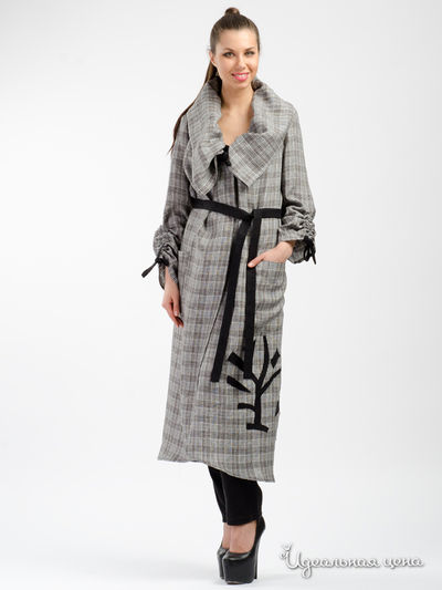 Летнее пальто Adzhedo, цвет серая клетка