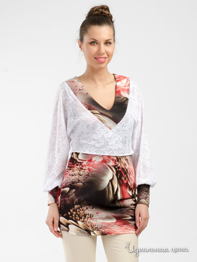Туника ADZHEDO, цвет серый, коралл, белый Adzhedo, цвет серый/коралл/белый