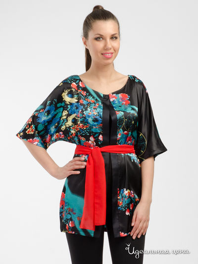 Кардиган Adzhedo, цвет черный, бирюзовый