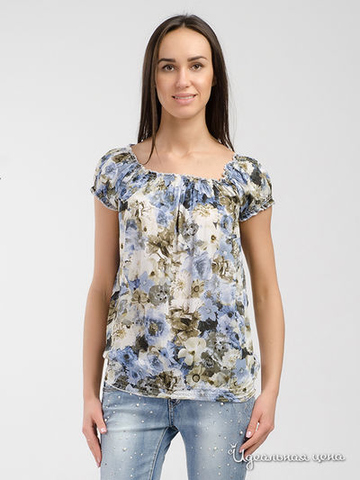 Блуза Luk Ap, цвет бежевый, синий