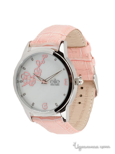 Часы наручные Elite, цвет белый, розовый