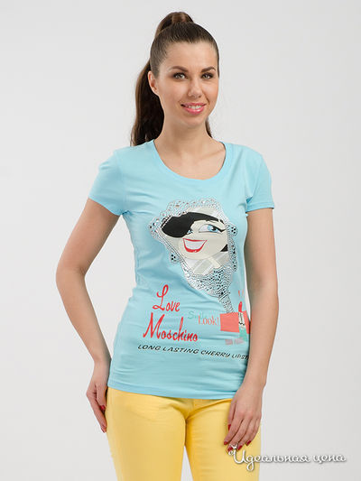 Футболка Love Moschino, цвет голубой