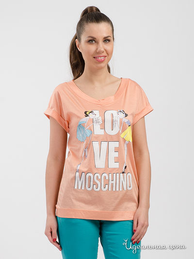 Футболка Love Moschino, цвет персиковый