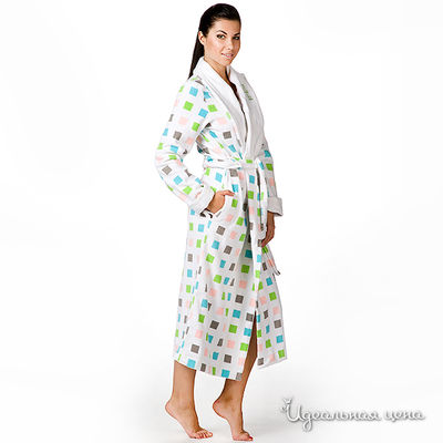 Халат Nic Club, цвет цвет бело-серый