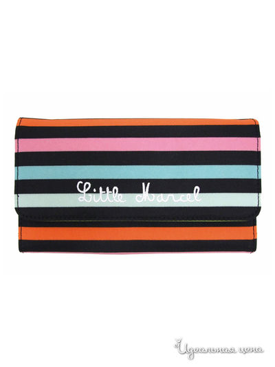 Бумажник Little Marcel, цвет черный, разноцветный, полоска