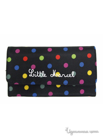 Бумажник Little Marcel, цвет черный, разноцветный, горошек