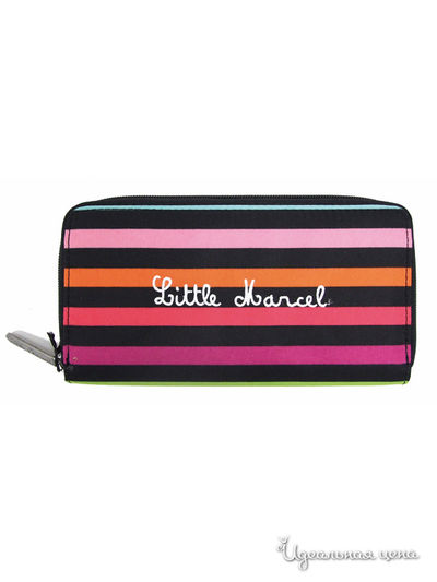 Бумажник Little Marcel, цвет черный, разноцветный, полоска
