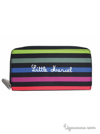 Бумажник Little Marcel, цвет черный, разноцветный, полоска