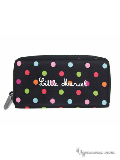 Бумажник Little Marcel, цвет черный, разноцветный, горошек