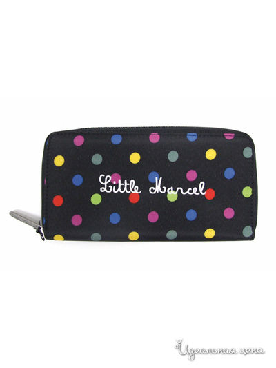 Бумажник Little Marcel, цвет черный, разноцветный, горошек