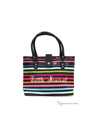 Сумка Little Marcel, цвет черный, разноцветный, полоска