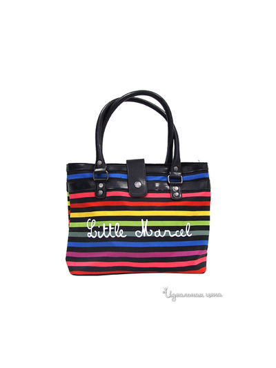 Сумка Little Marcel, цвет черный, разноцветный, полоска