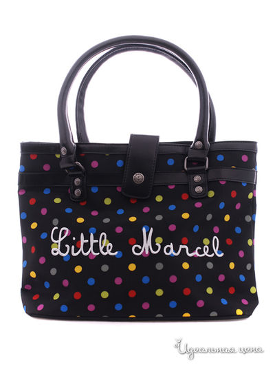 Сумка Little Marcel, цвет черный, разноцветный, горошек