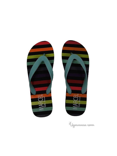 Вьетнамки Little Marcel, цвет бирюзовый, оранжевый